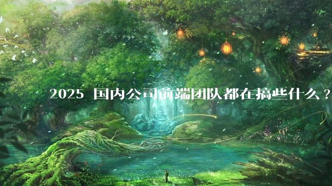 2025 国内公司前端团队都在搞些什么?