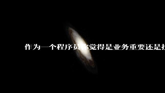 作为一个程序员你觉得是业务重要还是技术重要？